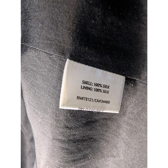 EILEEN FISHER Size XS Black  ~ 100% Silk ~ Pleated Blazer - Picture 9 of 10